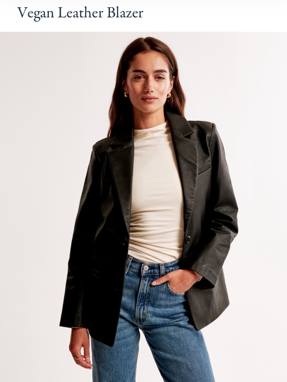 Abercrombie vegan leather blazer